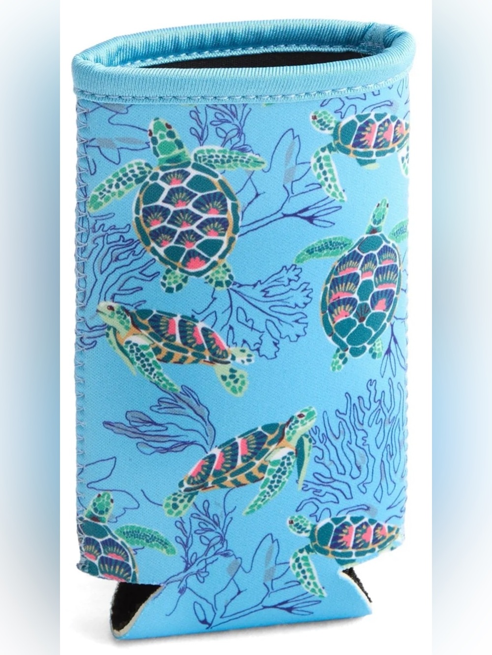 NWT: Vera Bradley Blue Turtle Can Cooler - Neoprene Beverage Holder